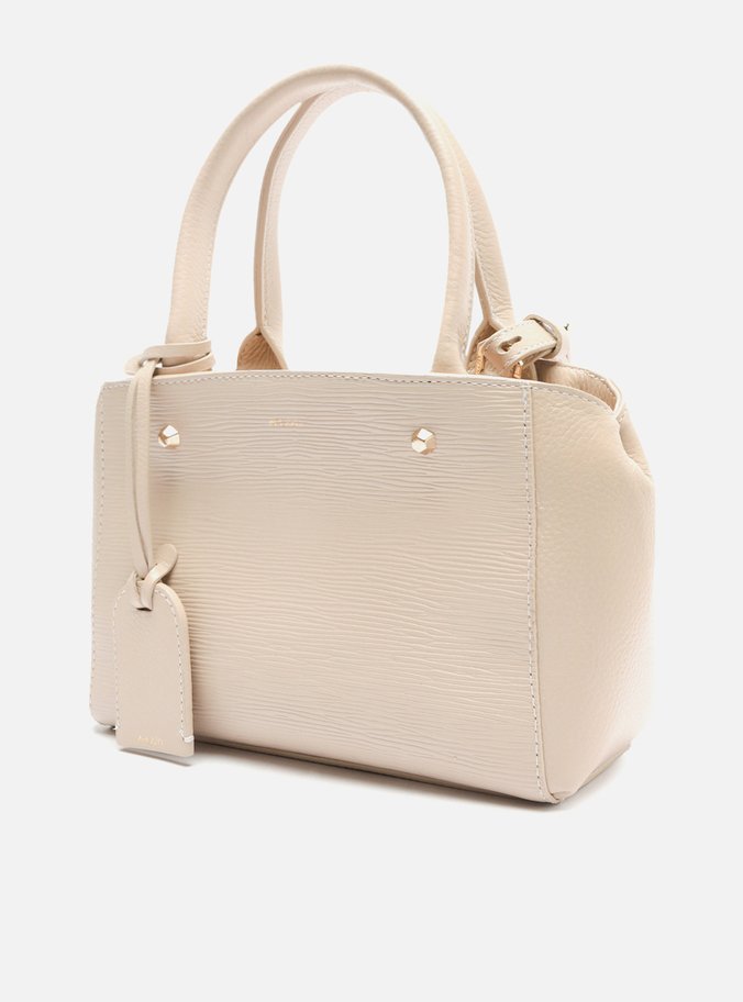 Bolsa Tote Branca Milky Couro Wave Bella Pequena