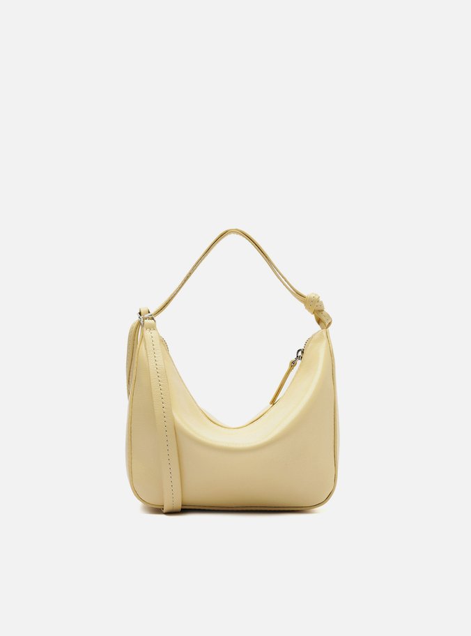 Bolsa Tiracolo Amarela Couro Pequena Alças Mix
