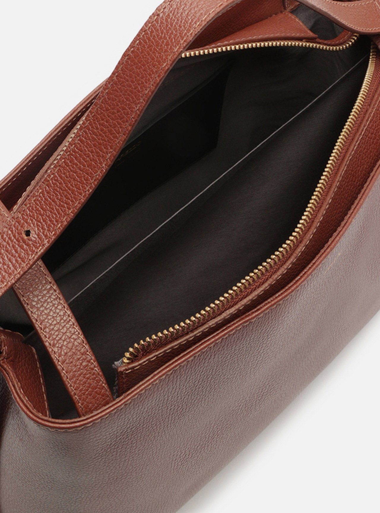 Bolsa Tote Marrom Escura Couro Grande Fivela Oval — foto 4