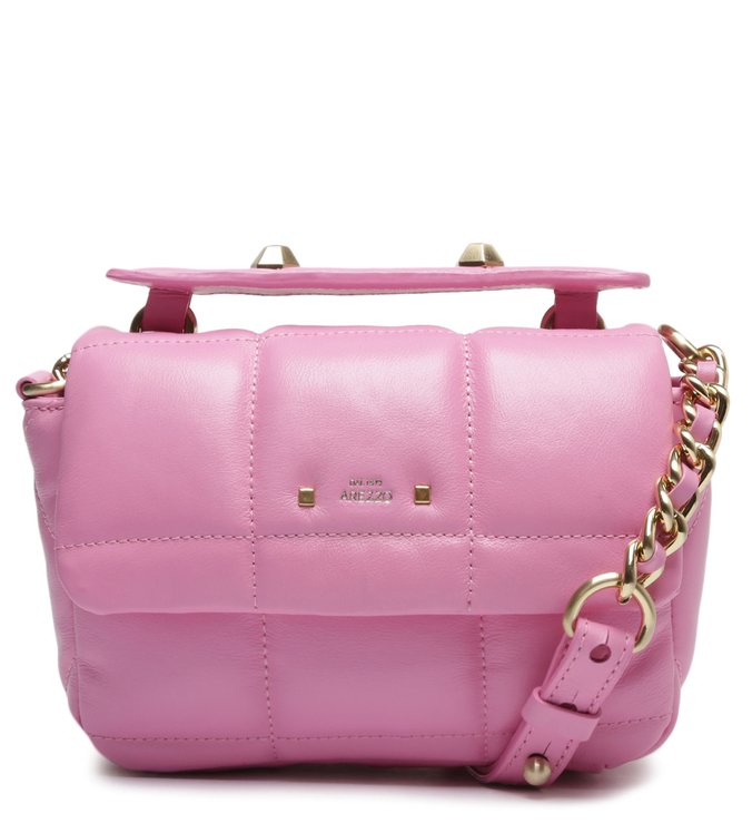Bolsa Tiracolo Rosa Couro
