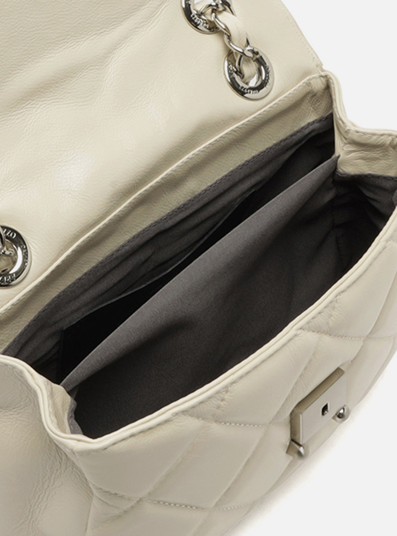 Bolsa Tiracolo Branca Couro Mizz Média — foto 4