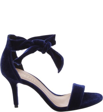 Sandália Lace-up Veludo Marinho