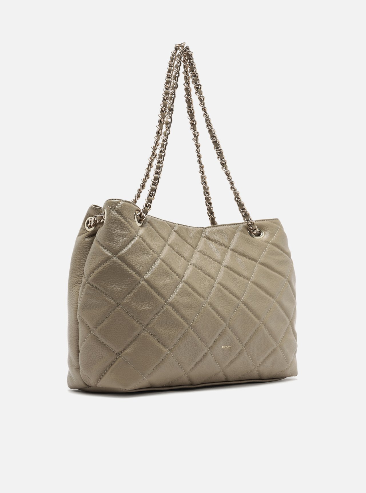 Bolsa Tote Cinza Couro Matelassê Gab Média — foto 5