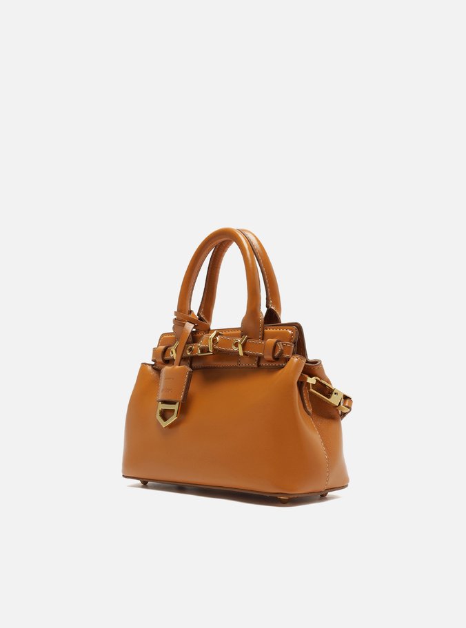 Bolsa Tote Caramelo Couro Pequena Bag Charm Victória