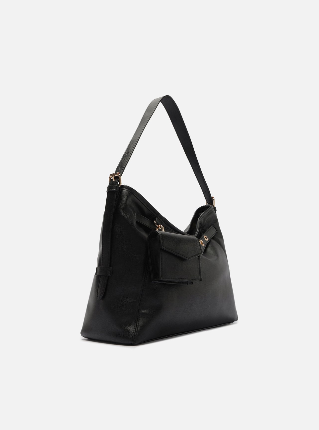 Bolsa Hobo Preta Grande Metais — foto 2