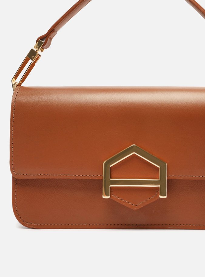 Bolsa Tiracolo Marrom Couro A001.2 Média