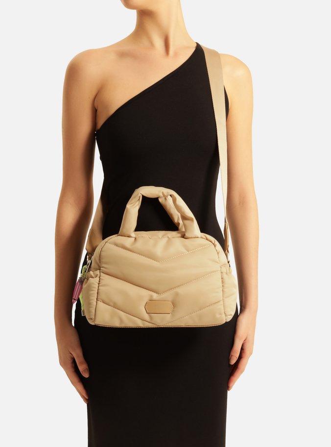 Bolsa Bowling Bege Nylon Média Puffer
