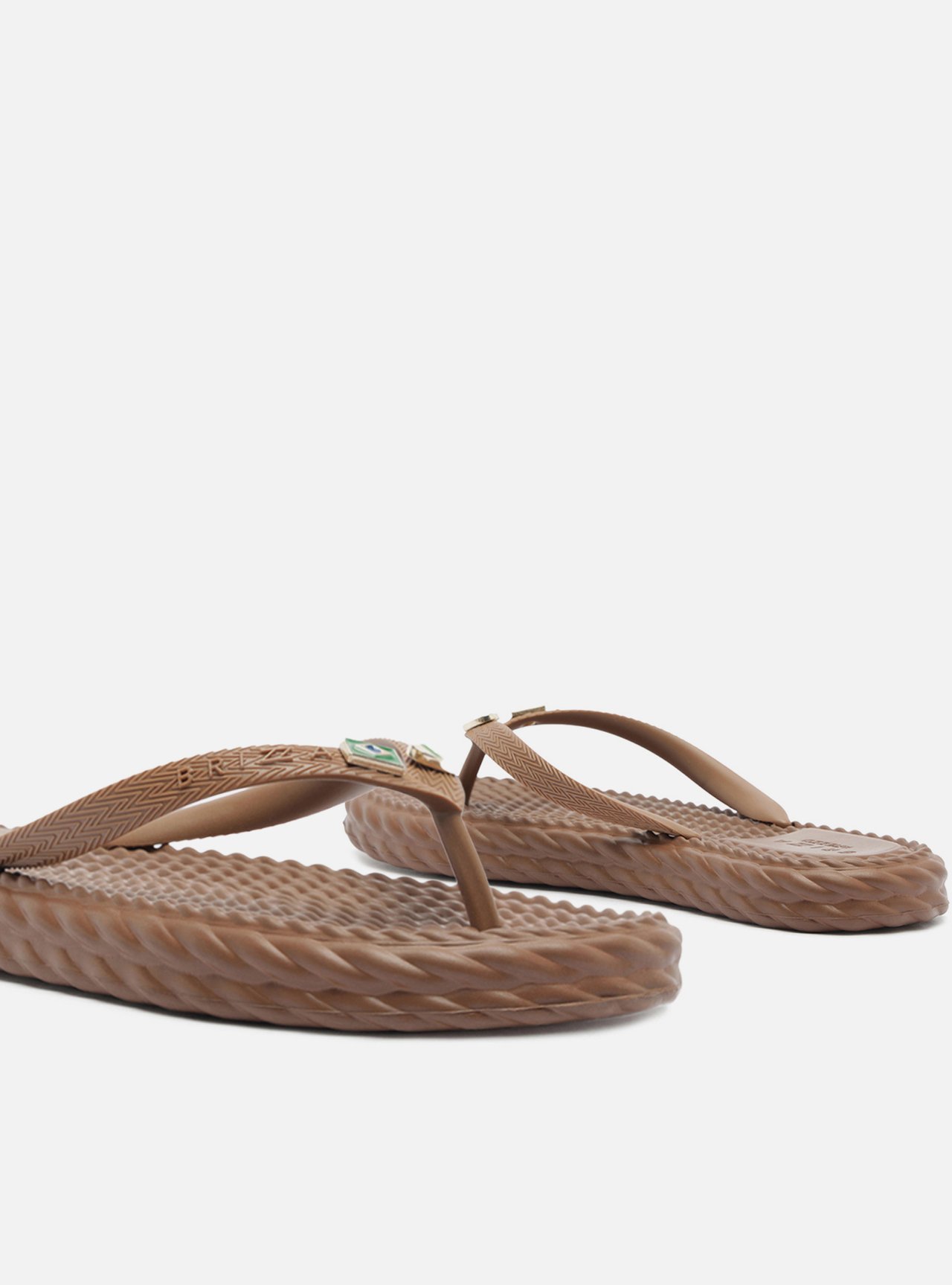 Chinelo de Dedo Marrom Flatform Brizza — foto 4
