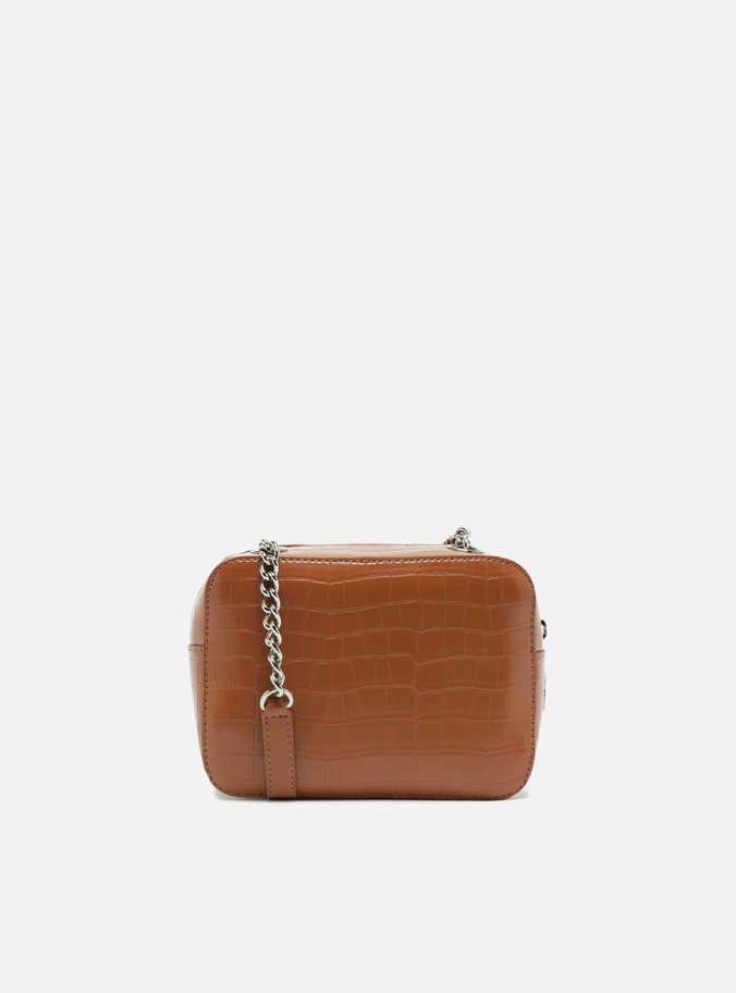 Bolsa Tiracolo Marrom Croco Valentina Pequena