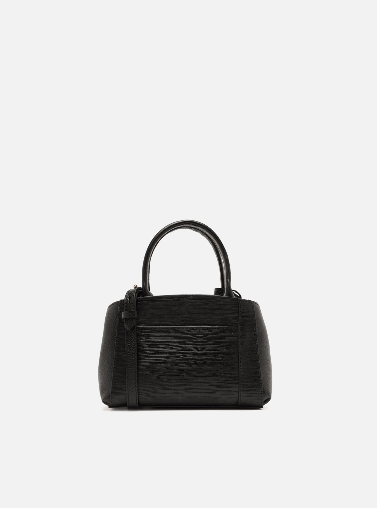 Bolsa Tote Preta Couro Bella Pequena — foto 3