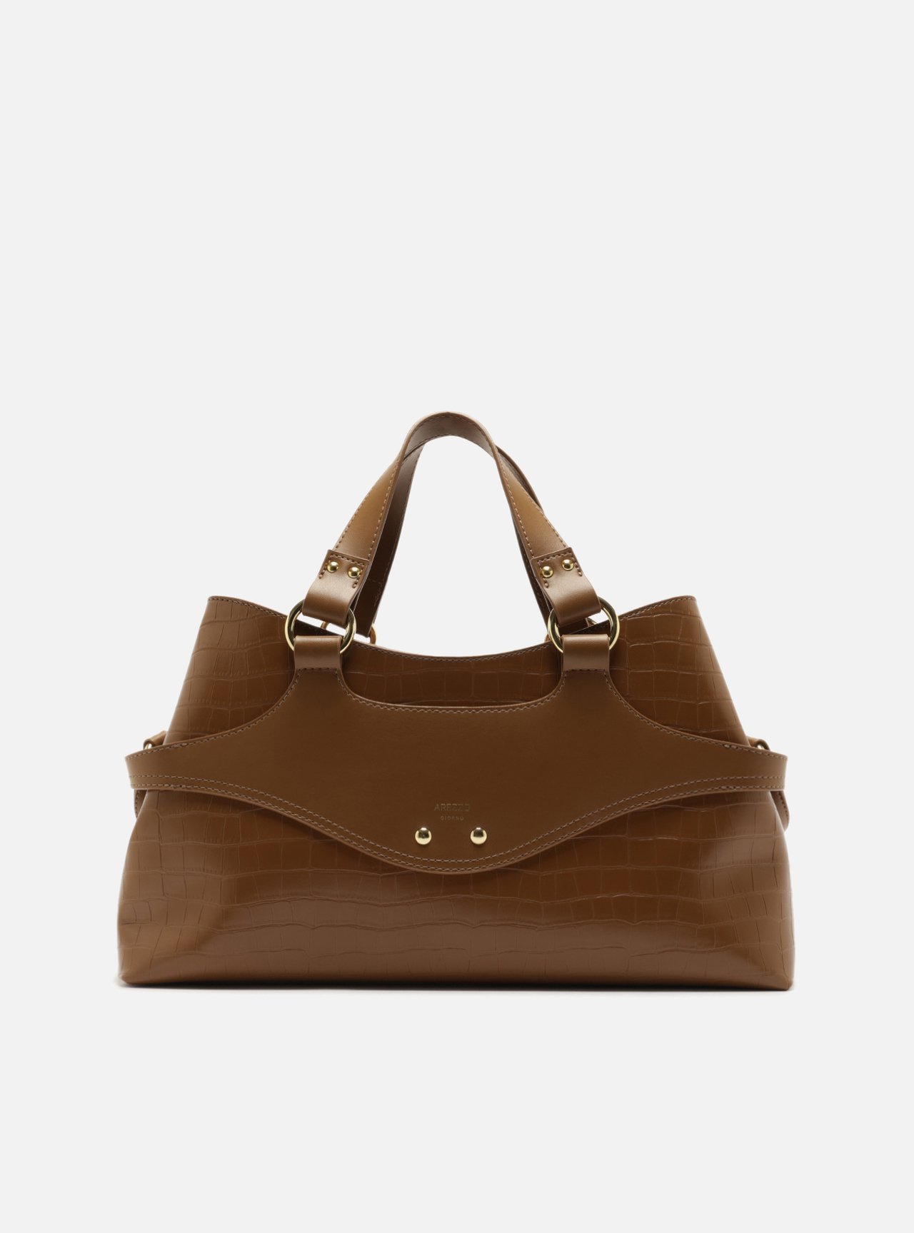 Bolsa Tote Marrom Grande Textura Croco — foto 1