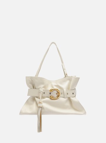 Bolsa Tiracolo Branca Couro Isa Média