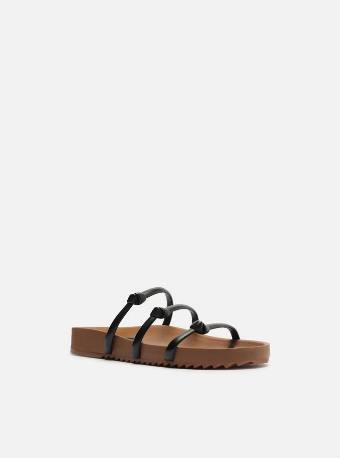 Papete Preta Flatform Tiras Nó