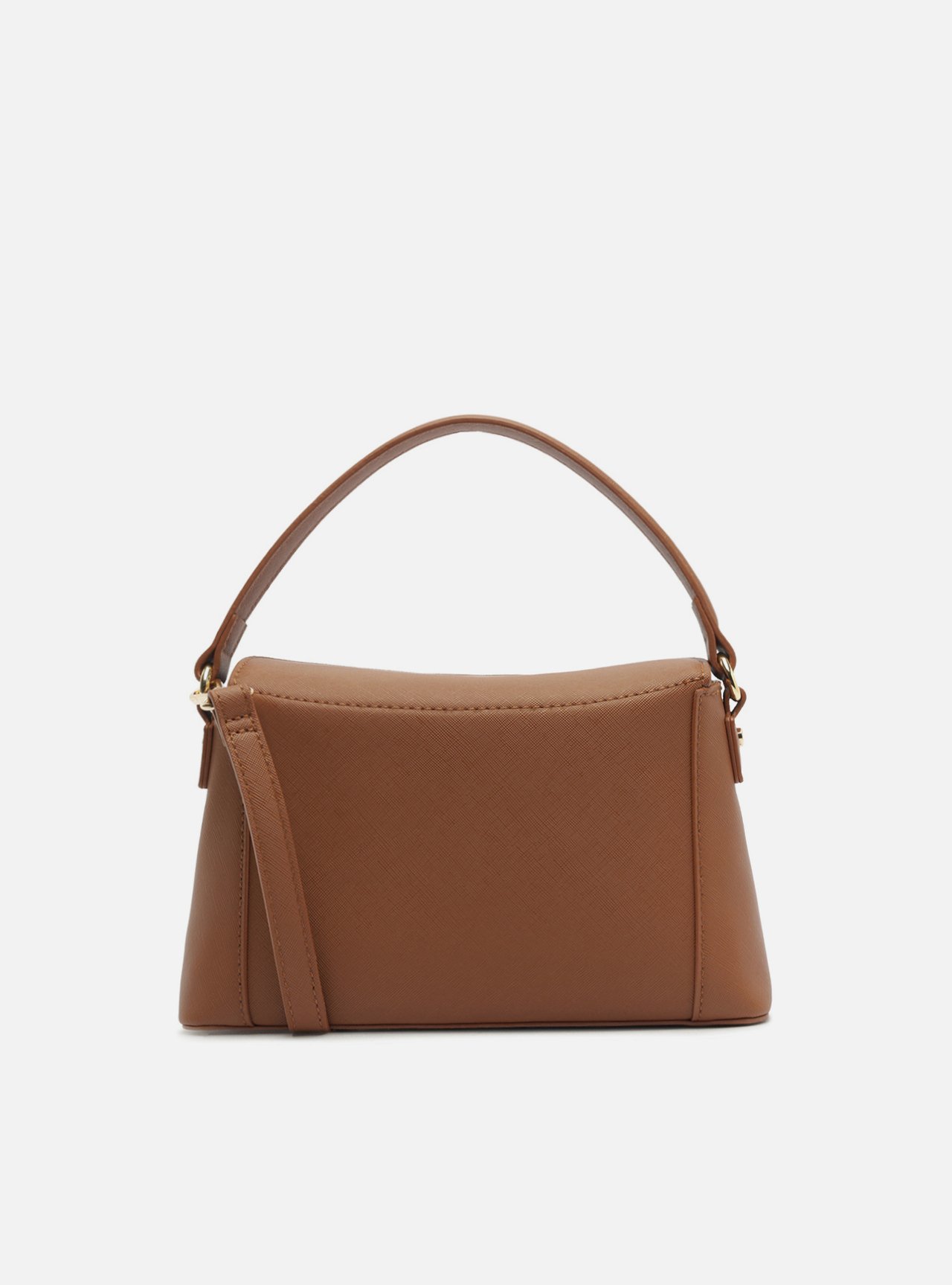 Bolsa Tiracolo Marrom Média Metais — foto 3