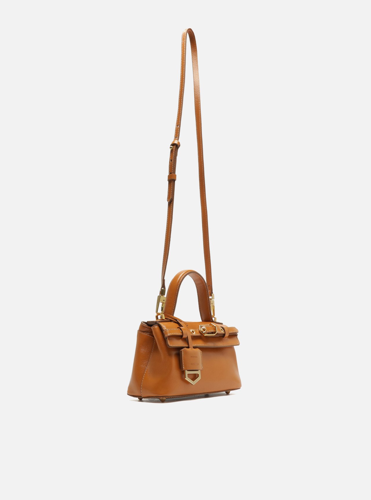Tiracolo Caramelo Couro Pequena Bag Charm Victória — foto 5