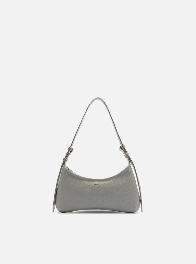 Bolsa Shoulder Cinza Pequena Snake Metais