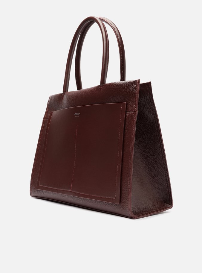 Bolsa Shopping Vinho Grande Bolso Costuras