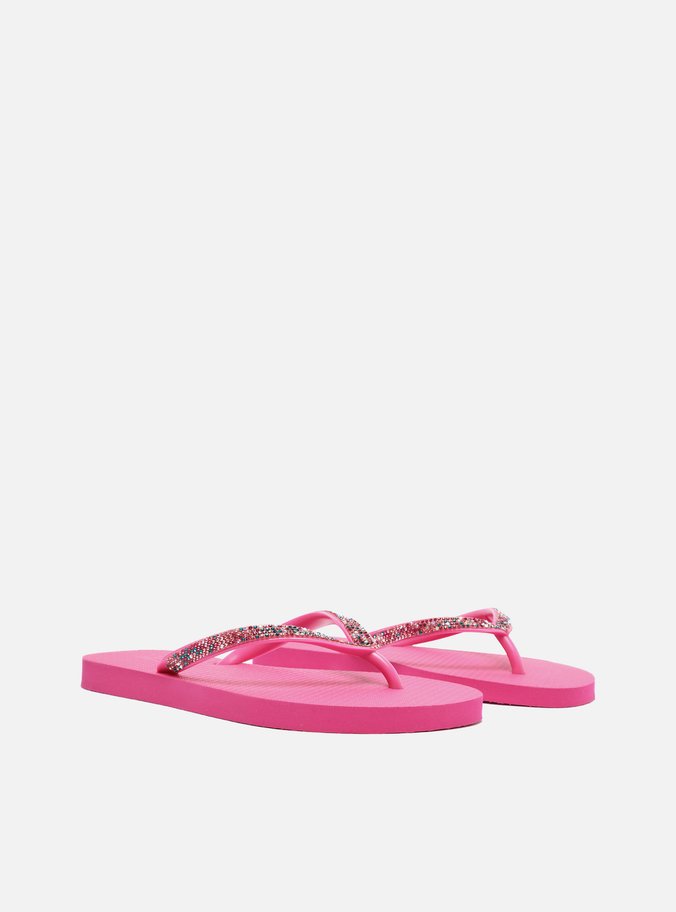 Chinelo de Dedo Rosa Strass Essential Brizza