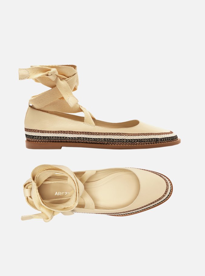 Espadrille Off-White Couro Rasteira Neutra
