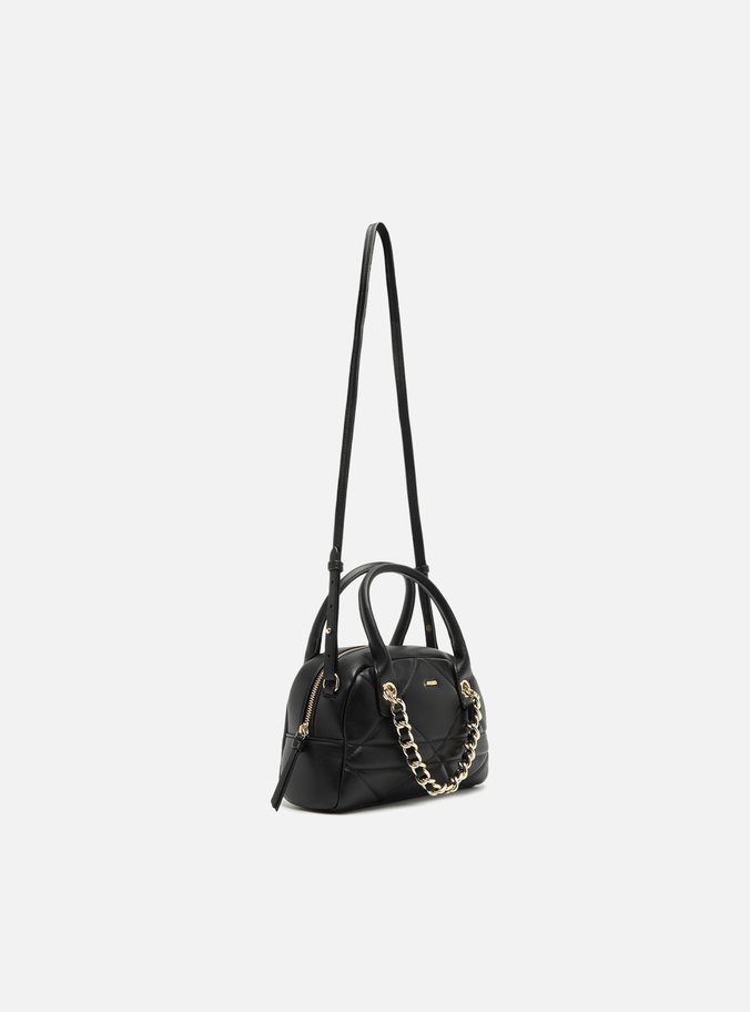 Bolsa Tiracolo Preta Pequena Corrente Matelassê