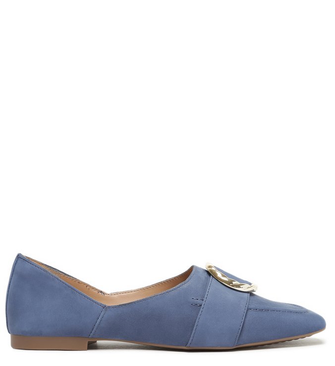 Mocassim Azul Nobuck Fivela