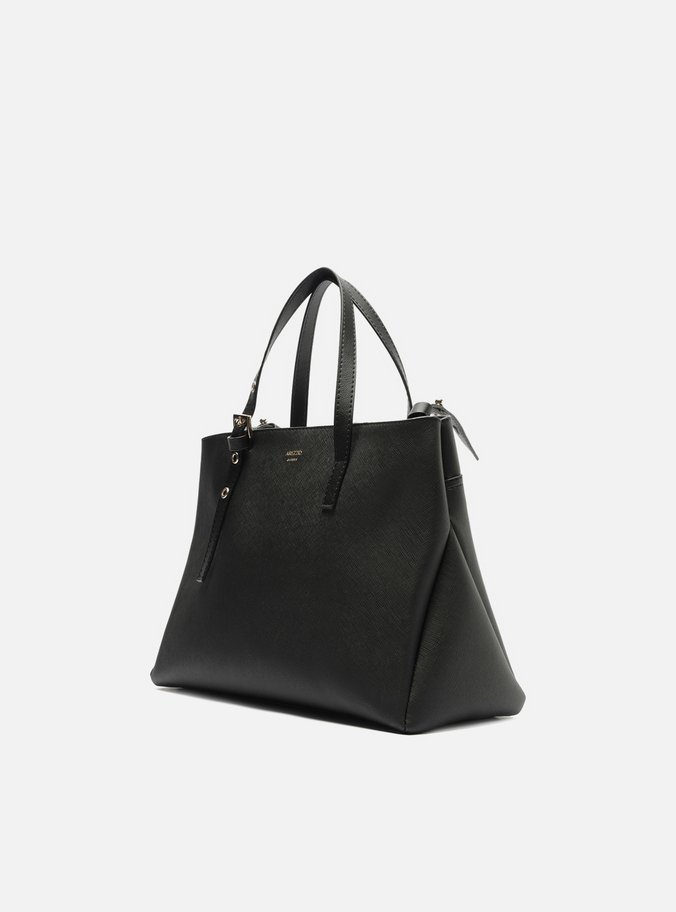 Bolsa Tote Preta Média Alça Fivela