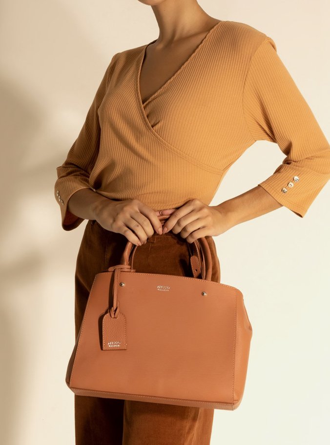 Bolsa Tote Rosa Antigo Couro Bella Média