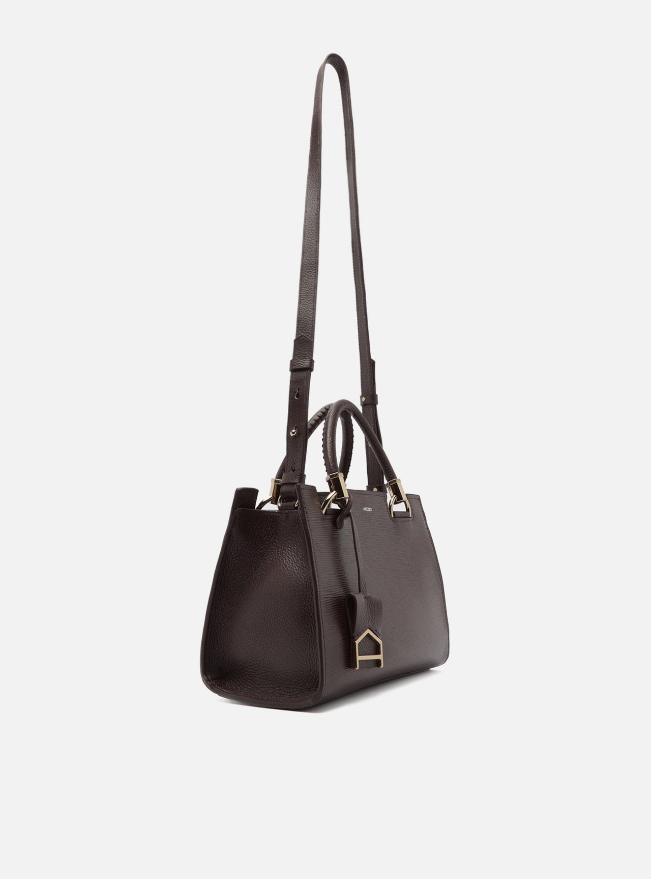 Bolsa Tote Marrom Couro Abraccio Média — foto 5