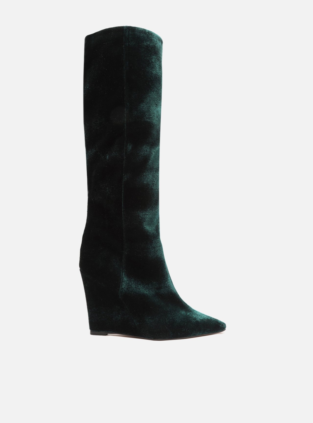 Bota cano alto veludo hotsell