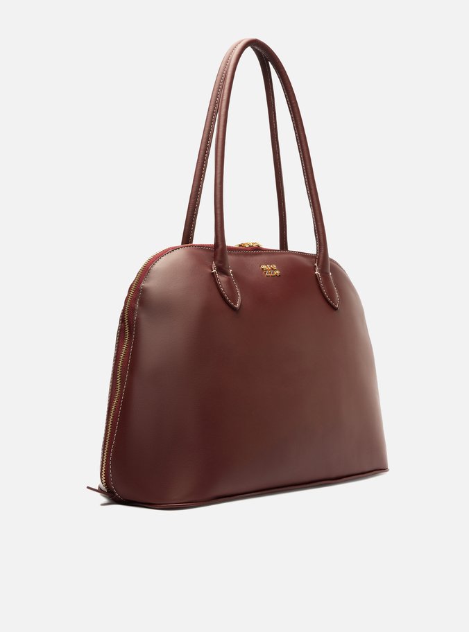 Bolsa Shopping Vermelha Couro Grande Assinatura