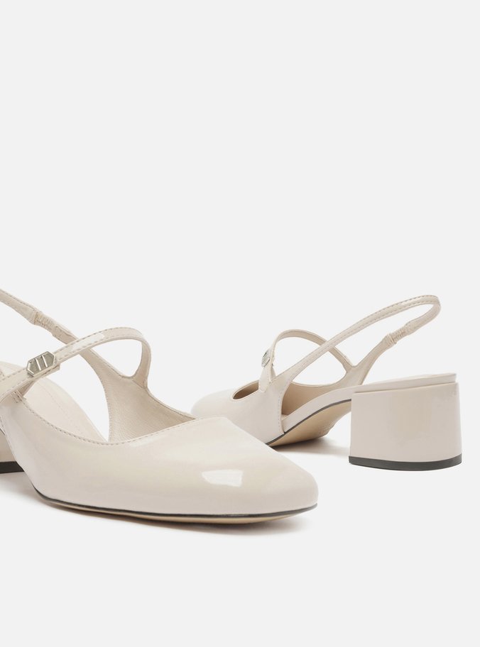Sapato Boneca Branco Verniz Slingback