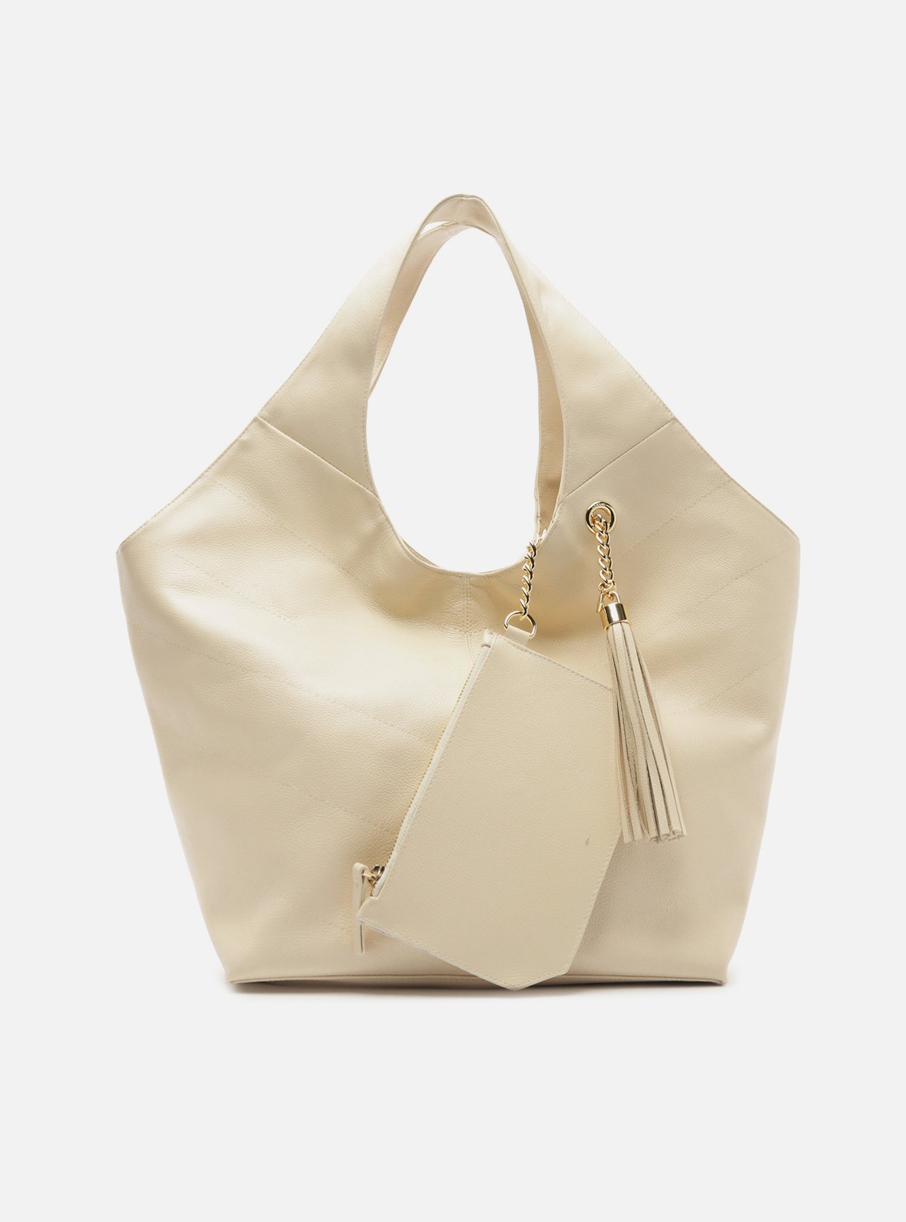 Bolsa Hobo Branca Couro Ísis Grande — foto 6