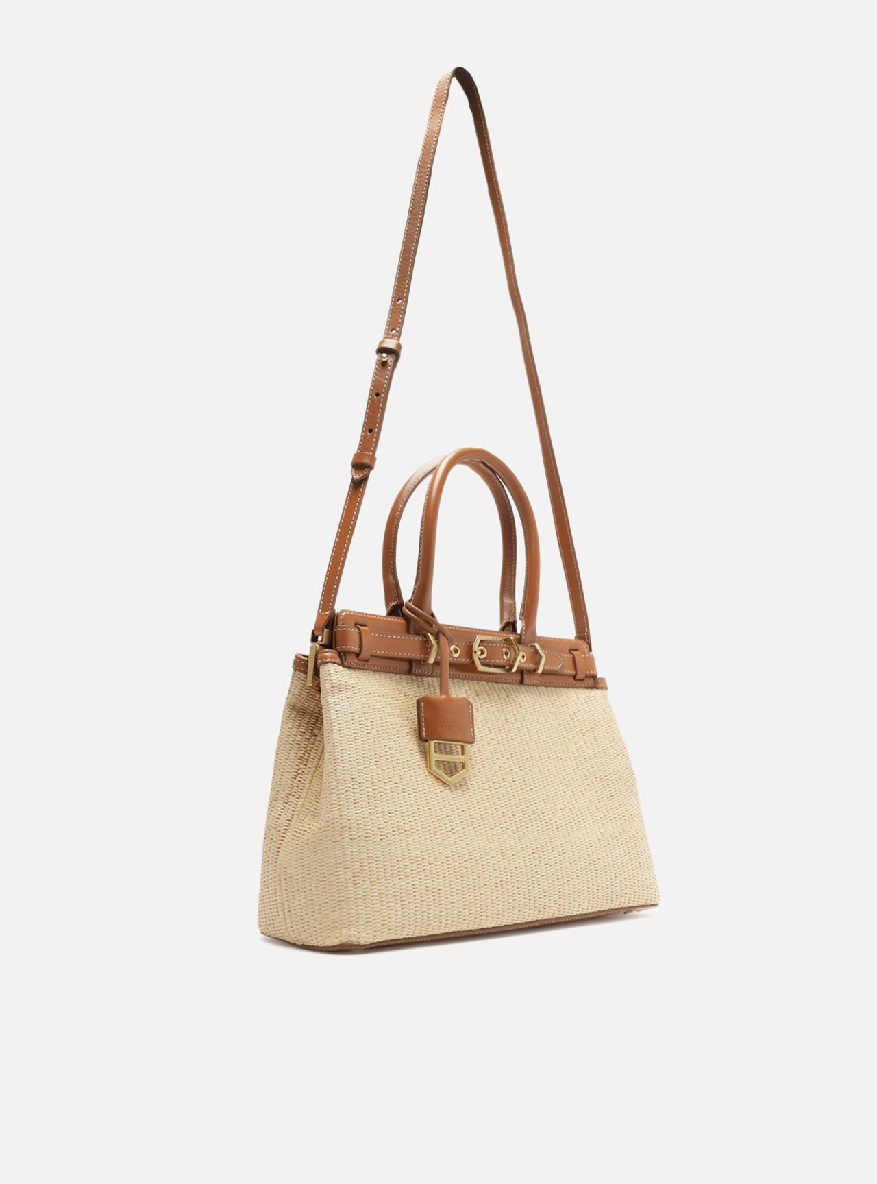 Bolsa Tote Marrom Ráfia Victória Grande — foto 5