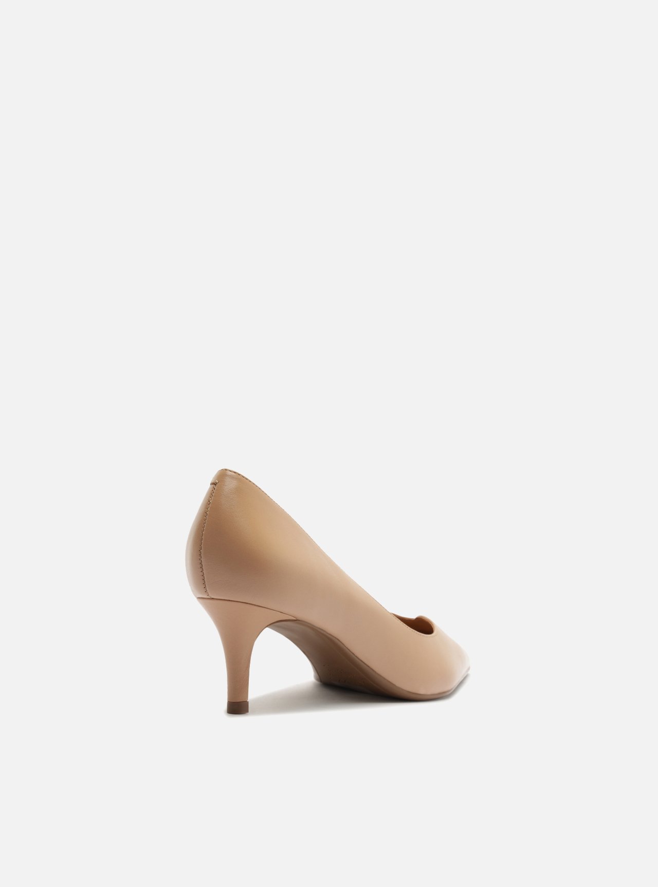 Scarpin Nude Couro Salto Baixo Fino — foto 3