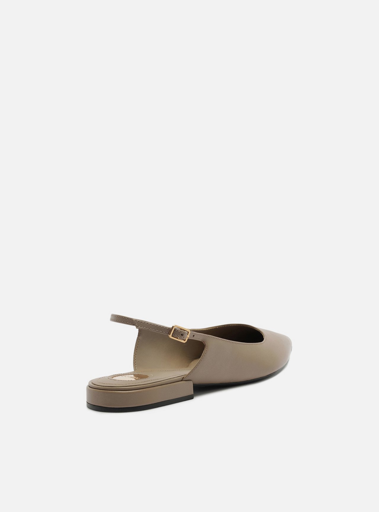 Sapatilha Cinza Couro Slingback Bico Fino — foto 3