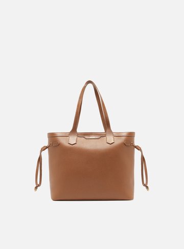 Bolsa Shopping Caramelo Couro  Média