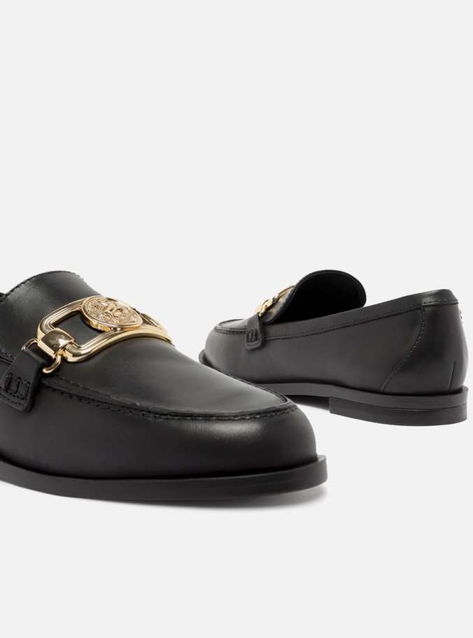 Mocassim Preto Couro Medalha