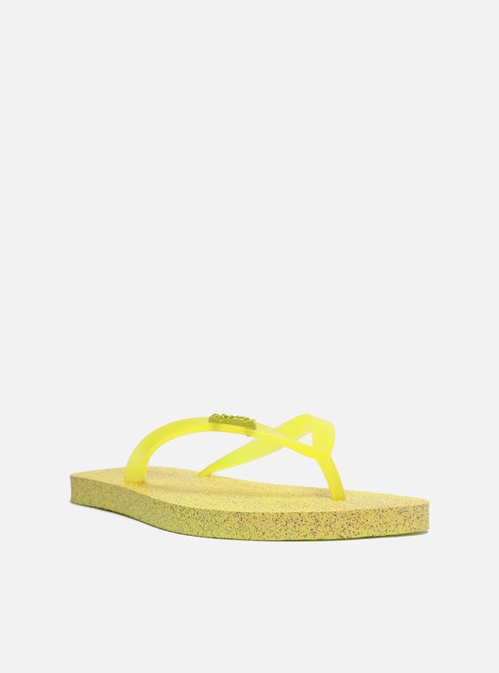 Chinelo de Dedo Amarelo Glitter Brizza
