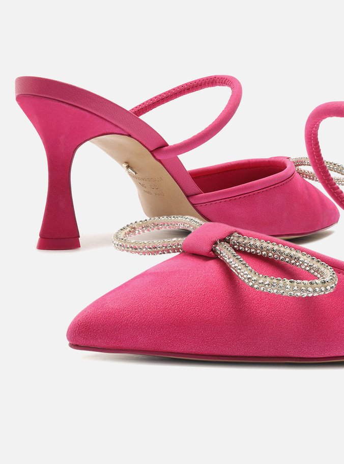 Mule Rosa Salto Fino Strass Audrey