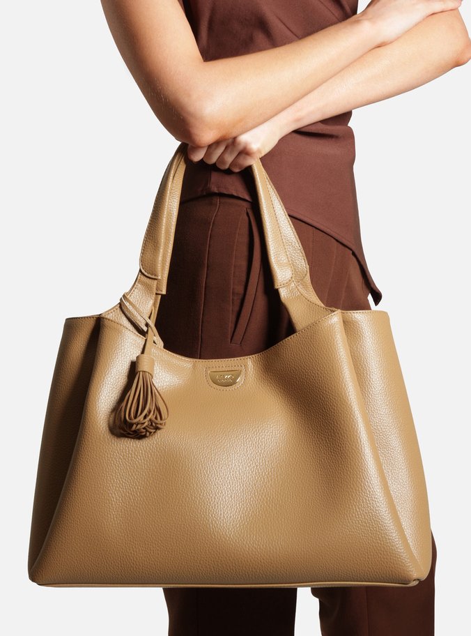 Bolsa Shopping Nude Grande Franja