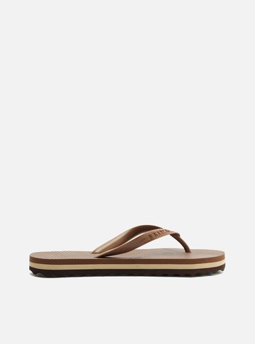 Arezzo — Chinelo de Dedo Marrom Flatform Tiras Brizza