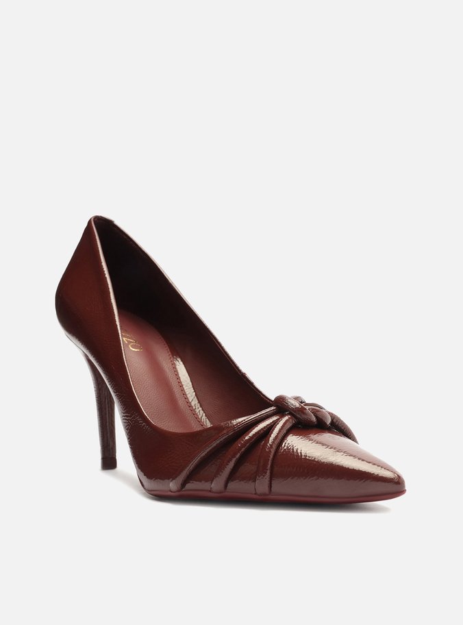 Scarpin Vermelho Verniz Salto Fino Tiras