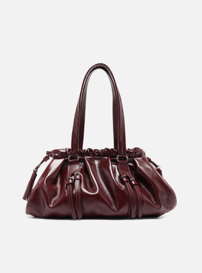 Bolsa Tiracolo Vermelha Couro Grande Fivelas