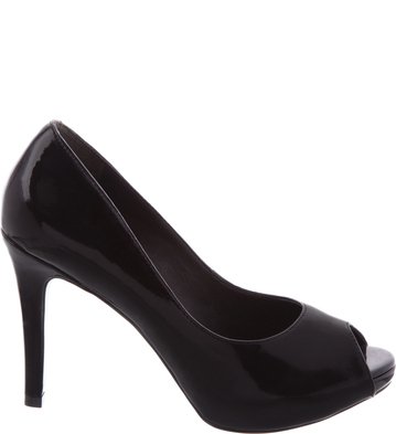 Peep Toe Verniz Preto