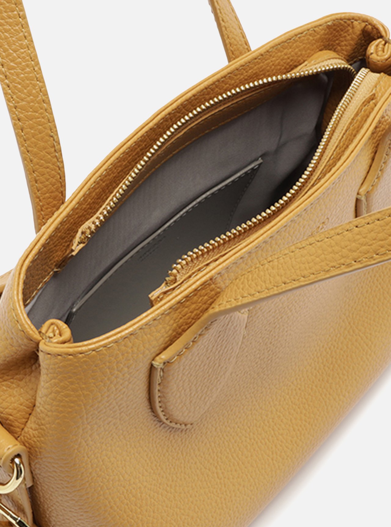 Bolsa Tote Marrom Texturizada Pequena Fivelas — foto 4