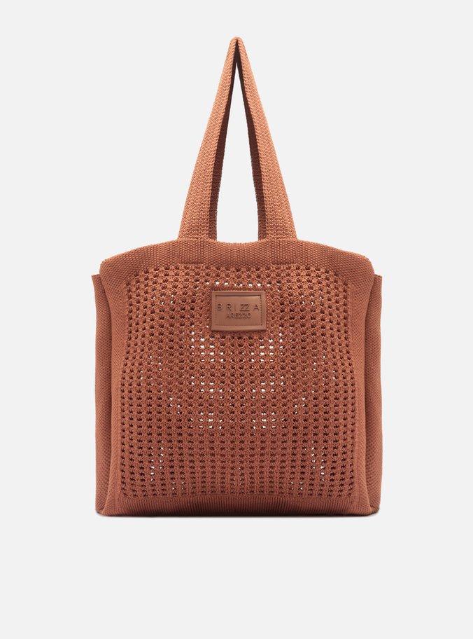 Bolsa Shopping Marrom Crochê Mônaco Grande