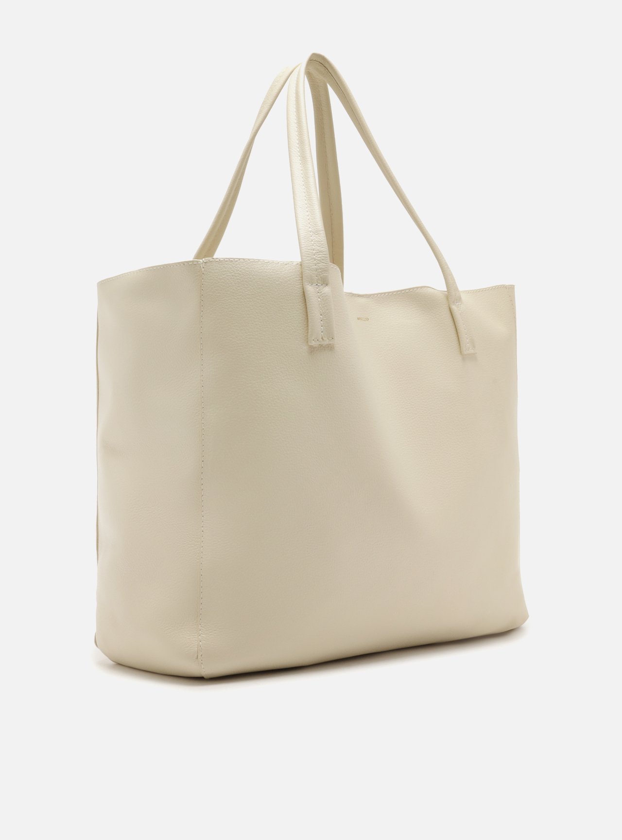 Bolsa Shopping Branca Grande Couro — foto 5