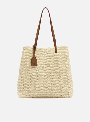 Bolsa Shopping Branca Crochê Daisy Grande