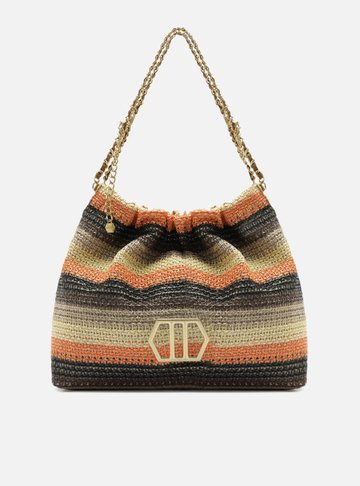 Bolsa Hobo Colorida Palha Esther Grande