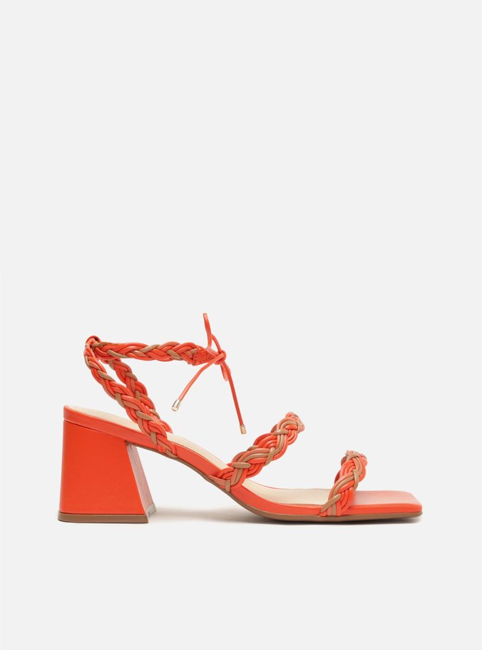 Sandália Multicolorida Bloco Salto Quadrado